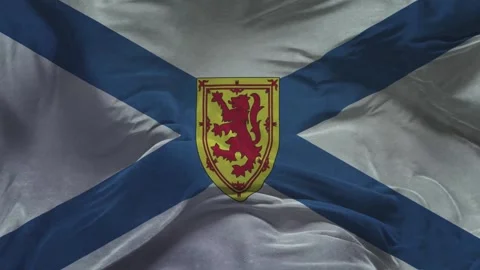 Nova Scotia   Flag   .Slow Motion Cloth Animation -3D Rendering Stock Footage 281050917