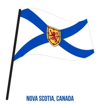 Nova Scotia Flag Waving Vector on White Background. Provinces Flag of Canada Stock Illustration