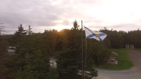 Nova Scotia Provincial Flag Stock Footage 87808704