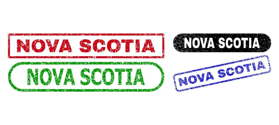 NOVA SCOTIA Rectangle Seals with Corroded Surface Stock Illustration