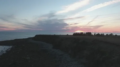 Nova Scotia shore, sunset Video stock 144828349