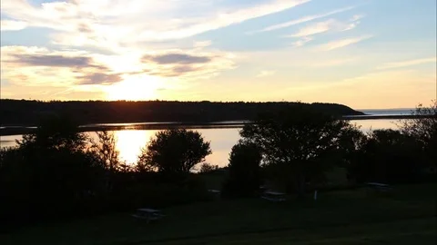 Nova scotia sunset time lapse on water Video stock 74091809