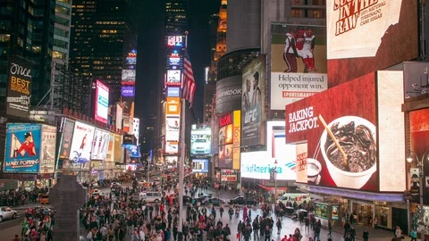 Nova York - NY - Time Square - Noite - Timelapse Stock Footage 125989734