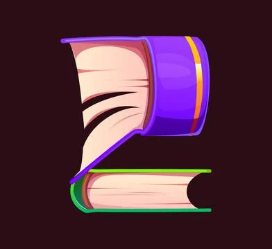 Novel book ABC font type, typeset number 2 two Stock Illustration