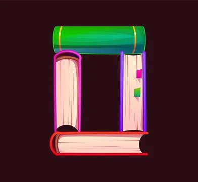 Novel book cartoon ABC type, font number 0 zero Stock Illustration