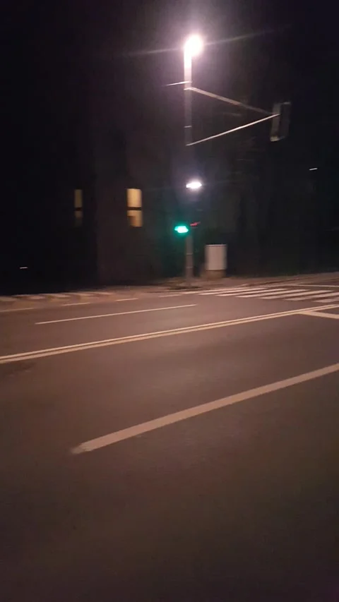 Novel Coronavirus Covid 19 Lockdown Empty Streets with Green Semaphore Lights  Stock Footage 141018742