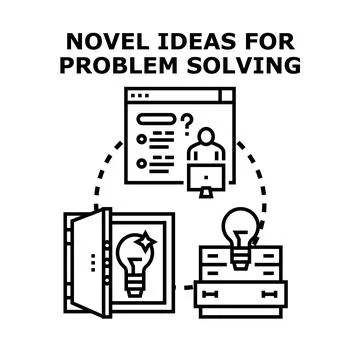 Novel ideas for problem solving concept illustration Stock Illustration