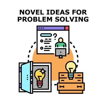 Novel ideas for problem solving concept illustration Stock Illustration