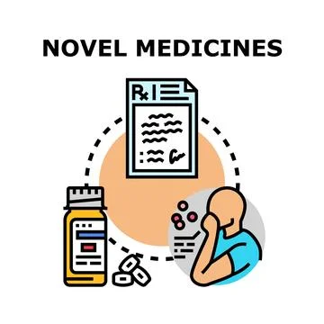 Novel medicines development improving patient health treatment Stock Illustration