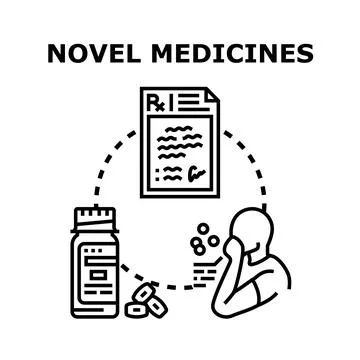 Novel medicines development improving patient health treatment Stock Illustration