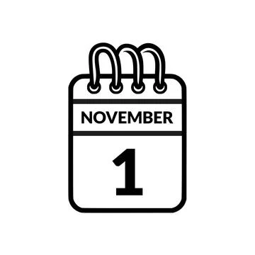 November 1 Calendar icon vector illustration. Stock Illustration