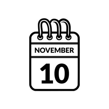 November 10 Calendar icon vector illustration. Stock Illustration