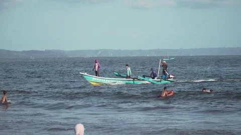 November 16 2018 West Java Indonesia - Fishermen Returning to Shore Stock Footage 300522520