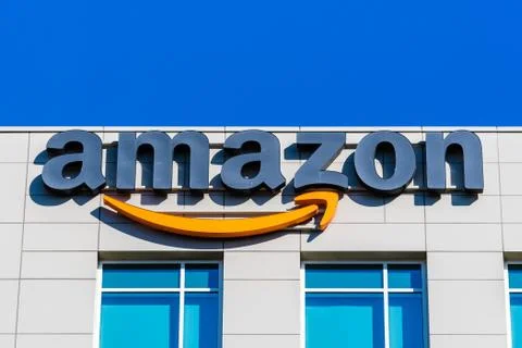 November 2, 2018 Sunnyvale / CA / USA - Amazon logo on the facade of one of t Stock Photos