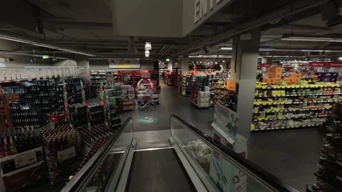 November 20, 2025. Munich, Germany. Interior of an Edeka supermarket in Germany Stock Footage 325535965