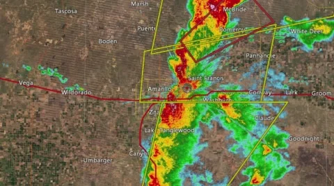 November 2011 Amarillo TX Severe Weather Radar Time Lapse (With Warn Boxes) Video stock 68086061