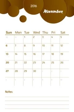 November 2016 Stock Illustration