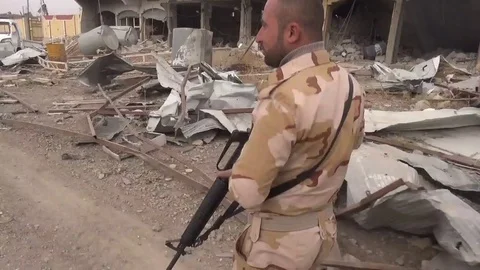 November 2016: Mosul troops, Marching soldier, ISIS war, Syria Stock Footage 69967783