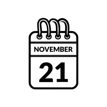 November 21 Calendar icon vector illustration. Stock Illustration