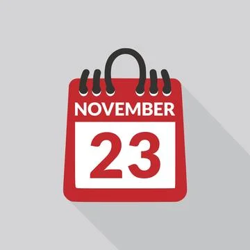November 23 Calendar icon vector illustration. Stock Illustration