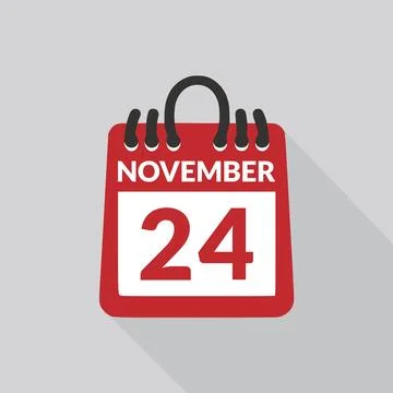 November 24 Calendar icon vector illustration. Stock Illustration