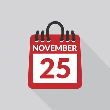 November 25 Calendar icon vector illustration. Stock Illustration