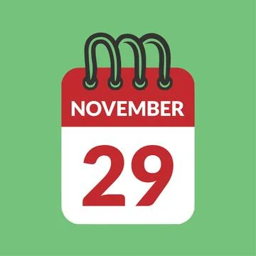 November 29 Calendar icon vector illustration. Stock Illustration