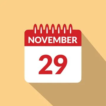 November 29 Calendar icon vector illustration. Stock Illustration