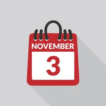 November 3 Calendar icon vector illustration. Stock Illustration