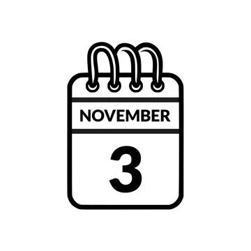 November 3 Calendar icon vector illustration. Stock Illustration