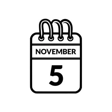 November 5 Calendar icon vector illustration. Stock Illustration