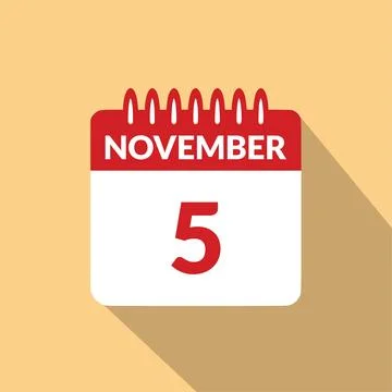 November 5 Calendar icon vector illustration. Stock Illustration