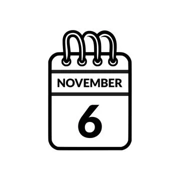 November 6 Calendar icon vector illustration. Stock Illustration