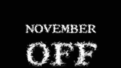 November Off cloud text effect black isolated background Stock Footage 139637111