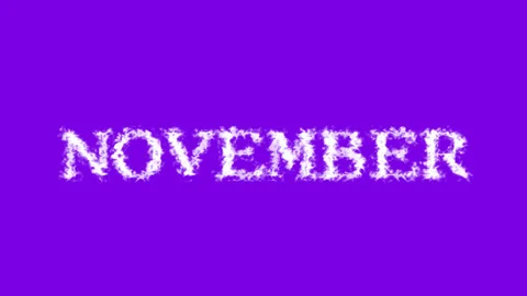 November cloud text effect violet isolated background Stock Footage 138721802