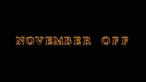 November Off fire text effect black background Stock Footage 136066369