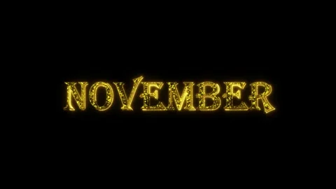 November golden text animation particles shiny gold 動画素材 296821380