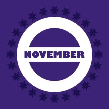 November Month on circle shape vector illustration Illustrazione stock