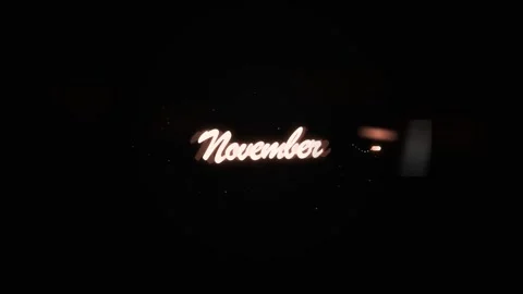 November Month Glowing Animated Text Dark Background Light Particles Vídeo Stock 332695258