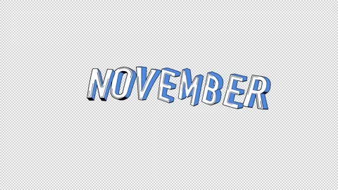 November Month Typography Stock Footage 340600385