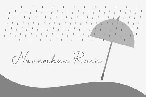 November Rain with rainy concept vector illustration Illustrazione stock