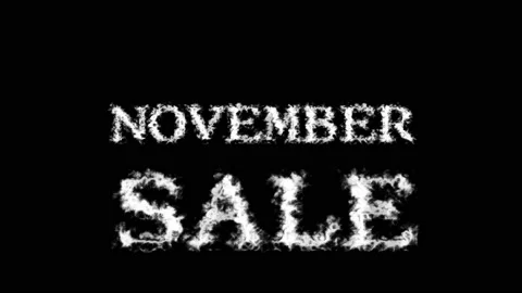 November Sale cloud text effect black isolated background Video stock 139605878