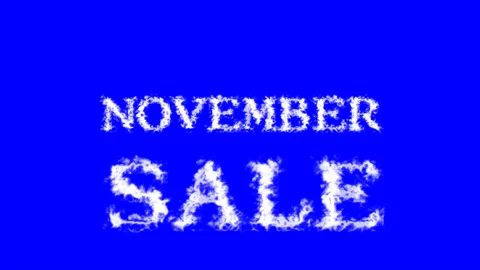November Sale cloud text effect blue isolated background Stock-Footage 139605887