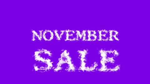 November Sale cloud text effect violet isolated background Stock Footage 139605928