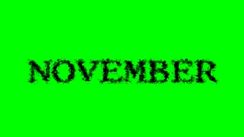November smoke text effect green isolated background Stock Footage 138722542