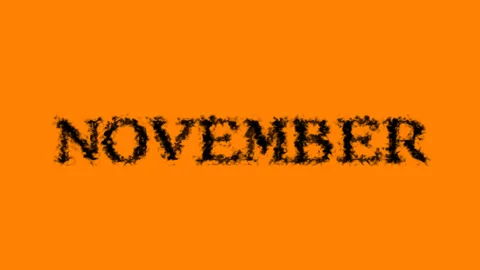 November smoke text effect orange isolated background Stock Footage 138722546