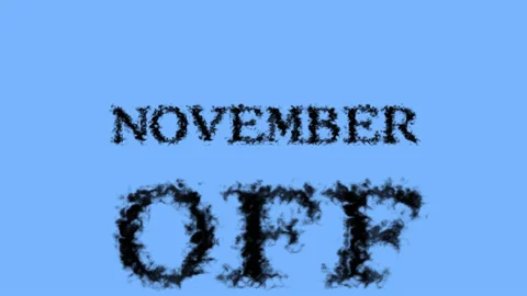 November Off smoke text effect sky isolated background Stock Footage 139620746