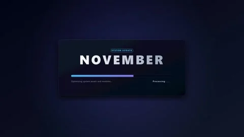 November system update progress bar animation with modern ui and loading st.. Stock Footage 344851796