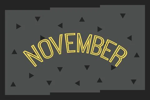 November text on dark background design. Calendar month concept Illustrazione stock