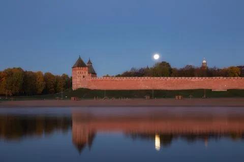 Novgorod Kremlin at dawn Stock Photos